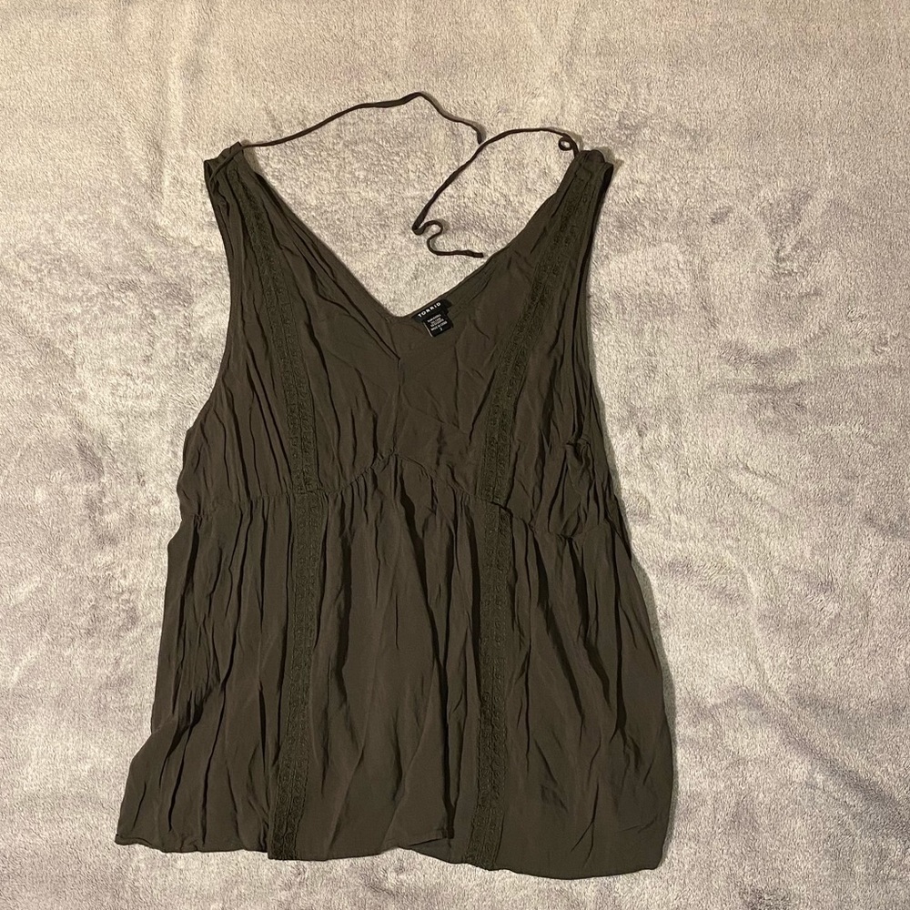 Olive Lace Inset Tank